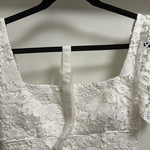 Self Portrait White Guipure Floral Lace Midi Dress - Picture 16 of 16